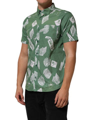 Carhartt Wip Green Printed Cotton Collared Short Sleeves Polo Shirt - M - Polos
