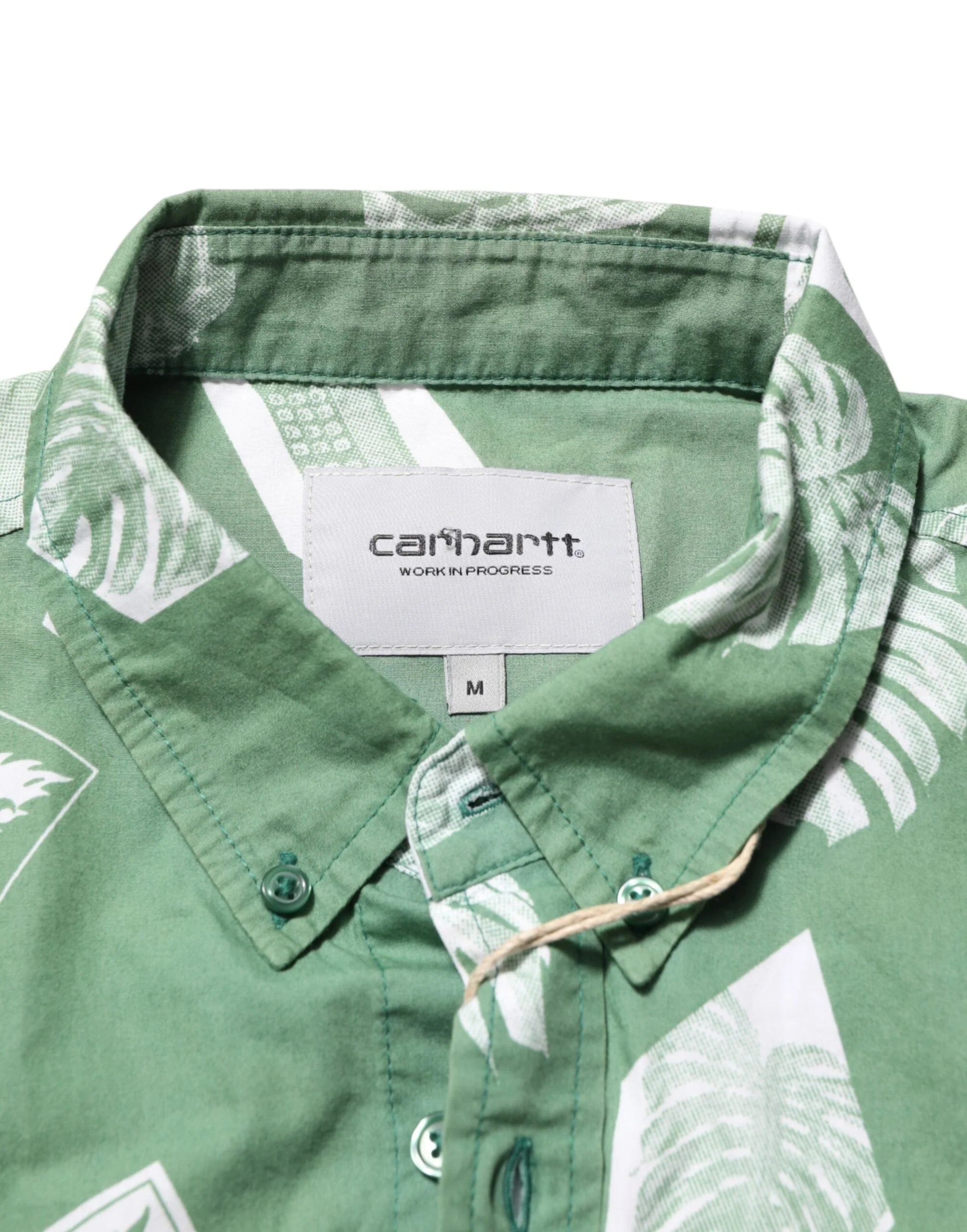Carhartt Wip Green Printed Cotton Collared Short Sleeves Polo Shirt - M - Polos