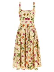 Carolina Herrera Beige Cotton Midi Dress - 8