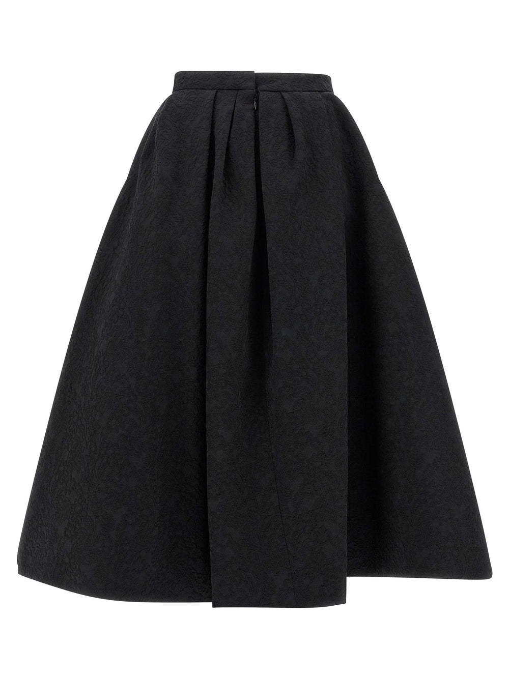Carolina Herrera Black Cotton Midi Skirt - 6