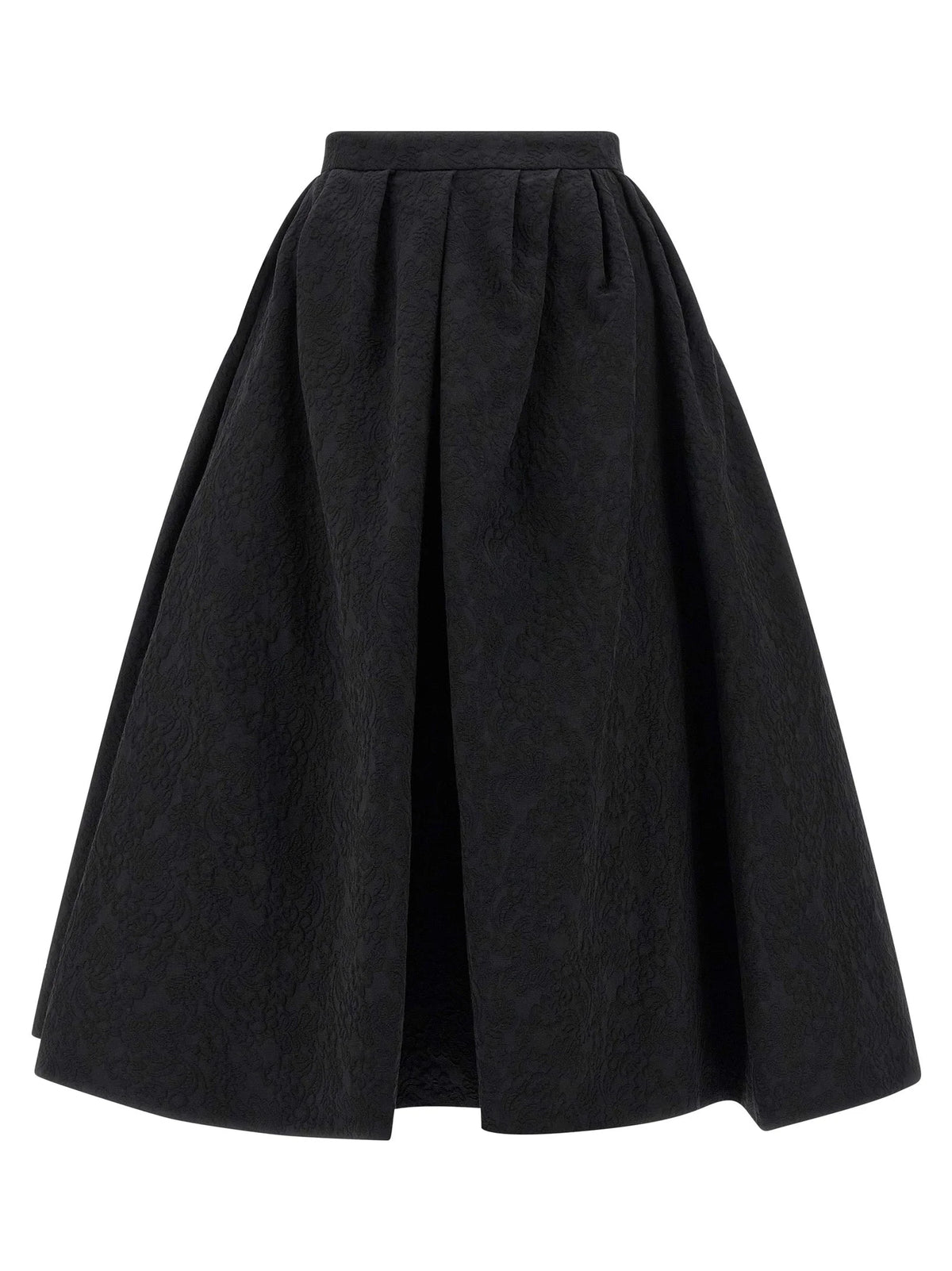 Carolina Herrera Black Cotton Midi Skirt - 6