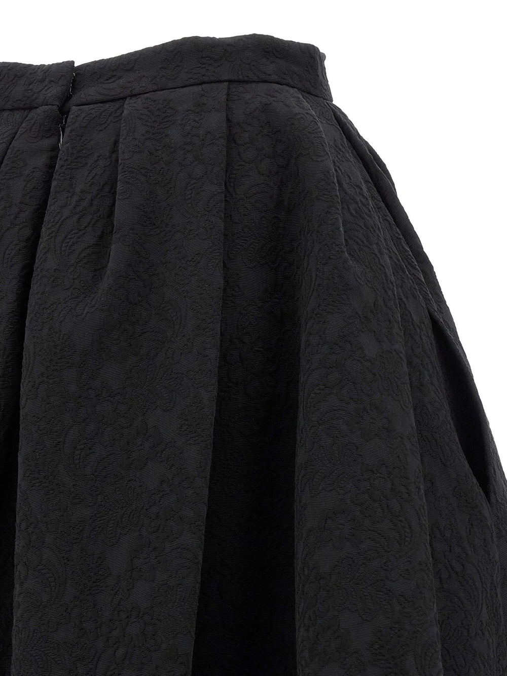 Carolina Herrera Black Cotton Midi Skirt - 6