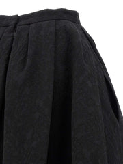 Carolina Herrera Black Cotton Midi Skirt - 6