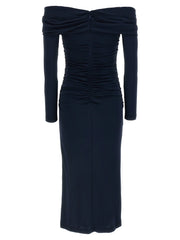 Carolina Herrera Blue Marabou Midi Dress - S