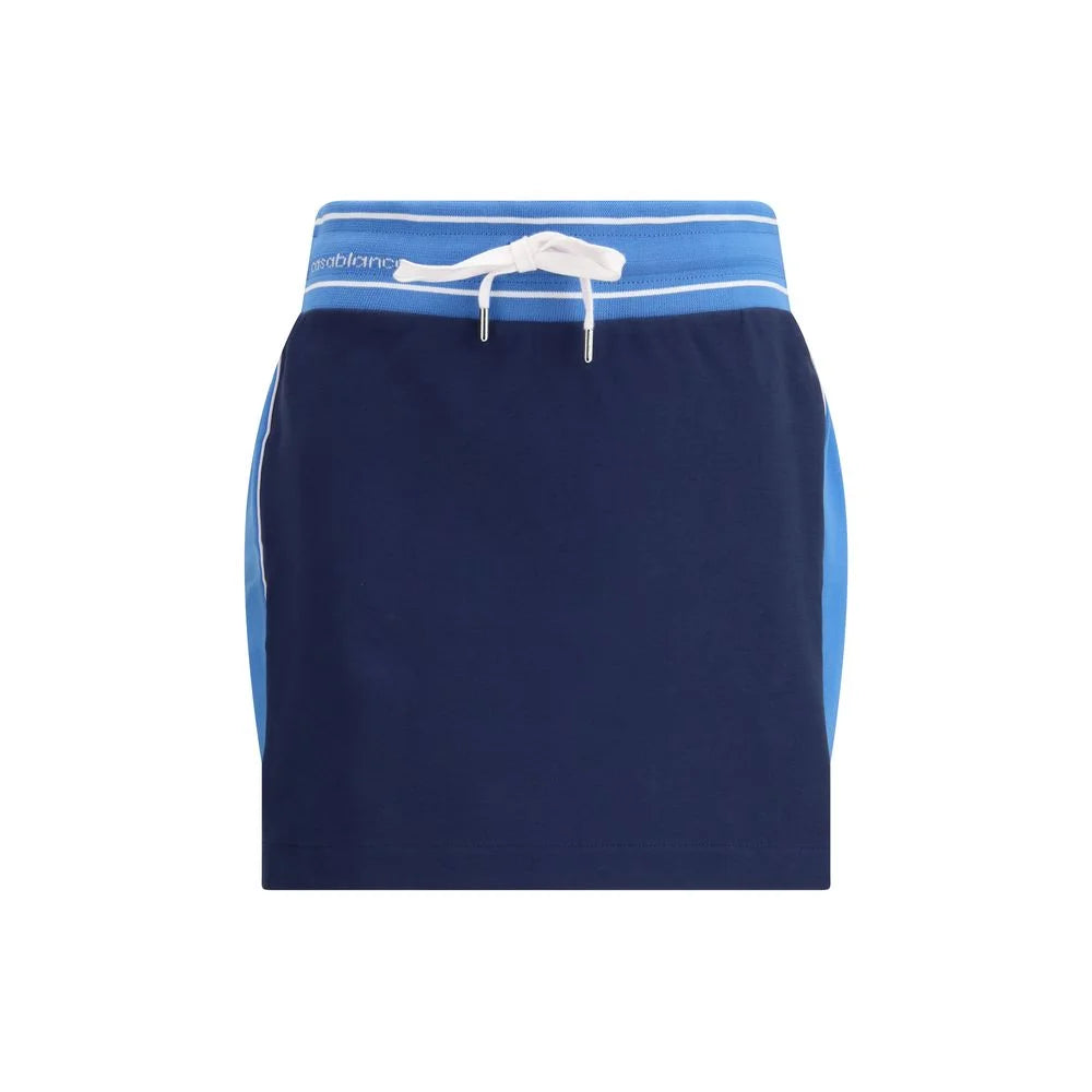 Casablanca Blue Cotton Mini Skirt