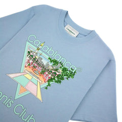 Casablanca Blue Cotton T-Shirt - T-Shirts