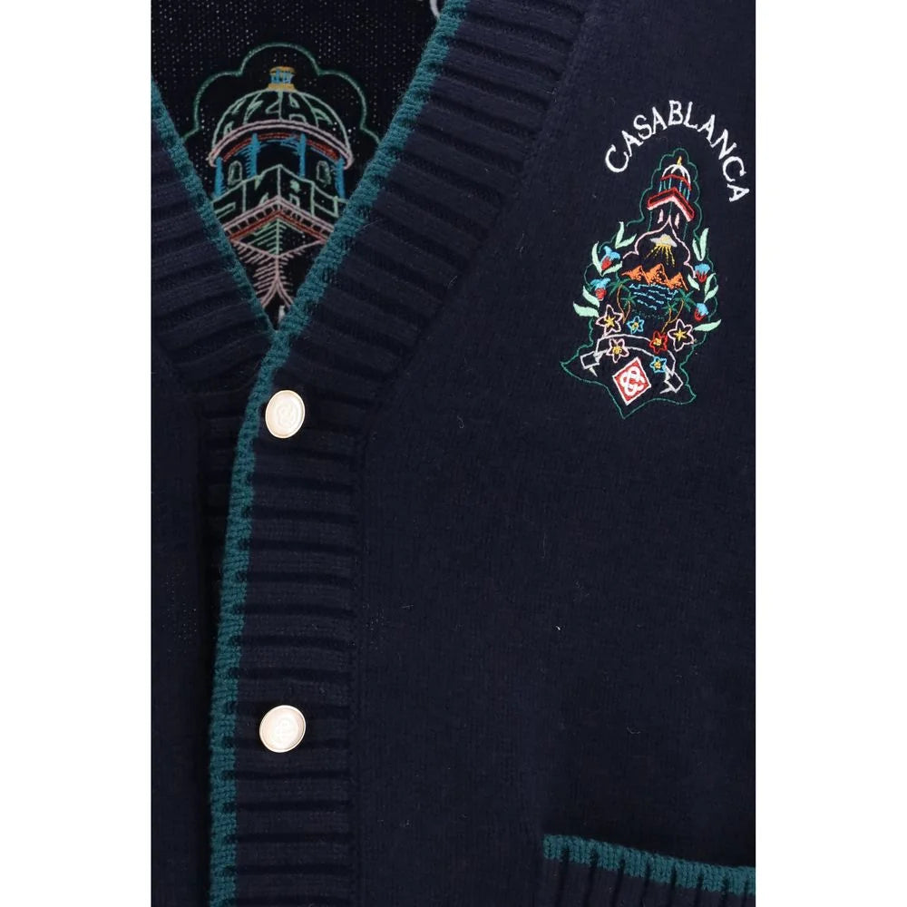 Casablanca Blue Wool Oves Aries Cardigan - M