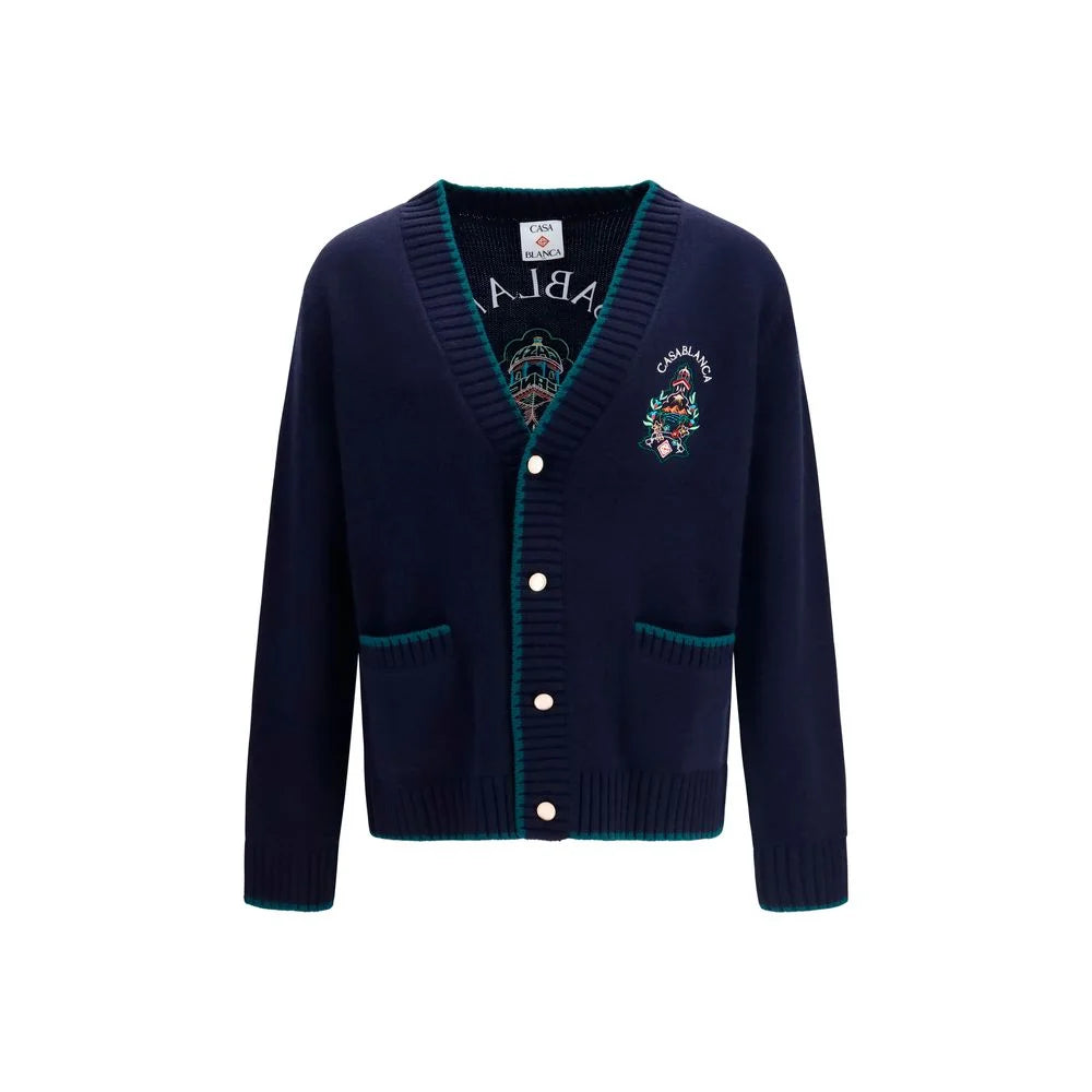Casablanca Blue Wool Oves Aries Cardigan - M