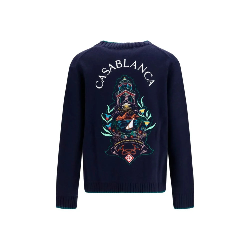 Casablanca Blue Wool Oves Aries Cardigan - M