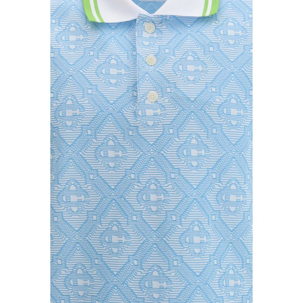 Casablanca Light Blue Cotton Polo Shirt