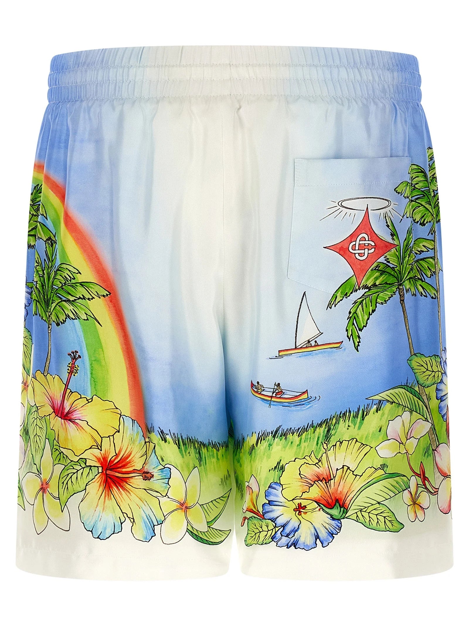 Casablanca Multicolor Silk Bermuda Shorts