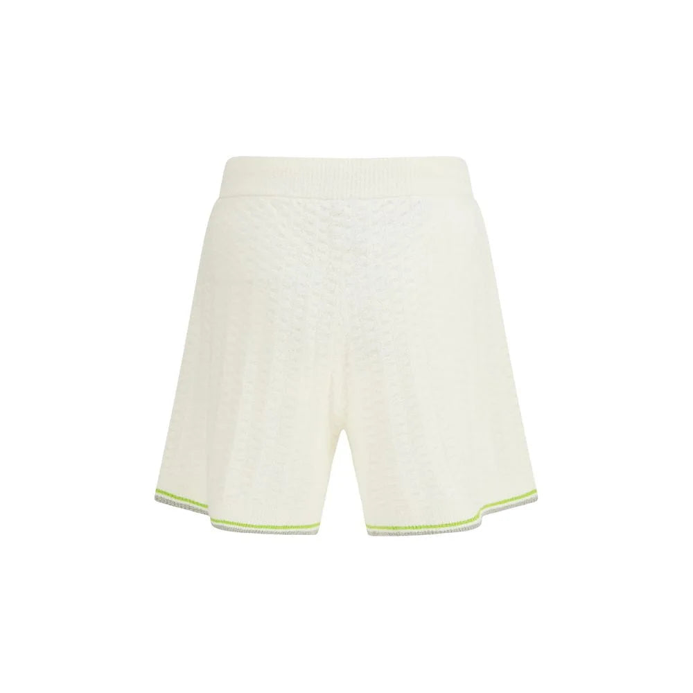 Casablanca White Cotton Bermuda Shorts