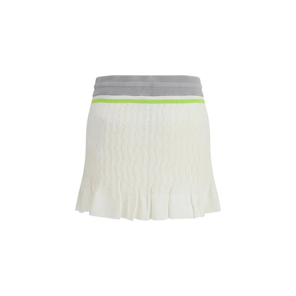 Casablanca White Cotton Mini Skirt