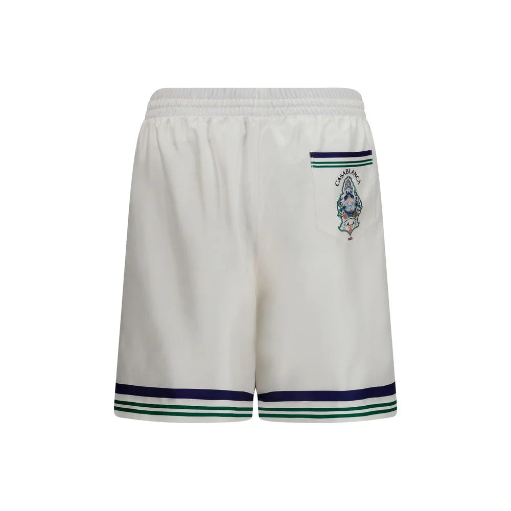 Casablanca White Silk Bermuda Shorts - M