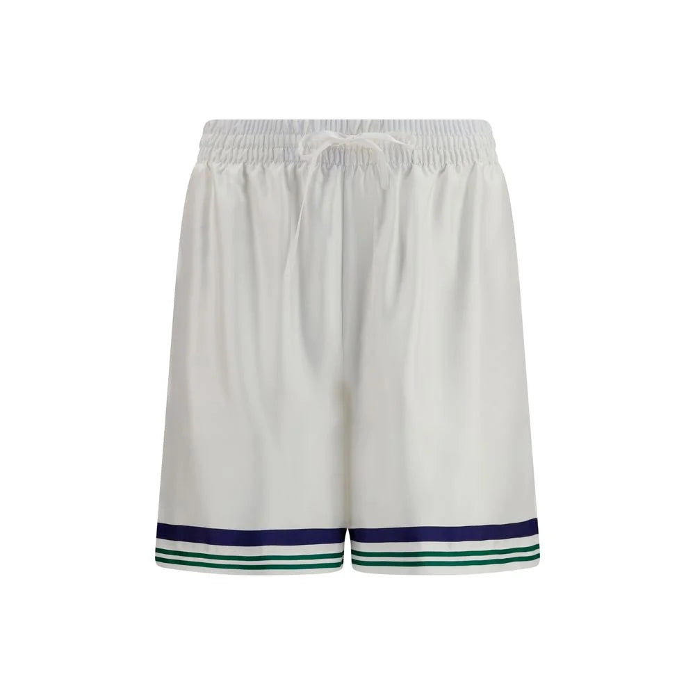 Casablanca White Silk Bermuda Shorts - M