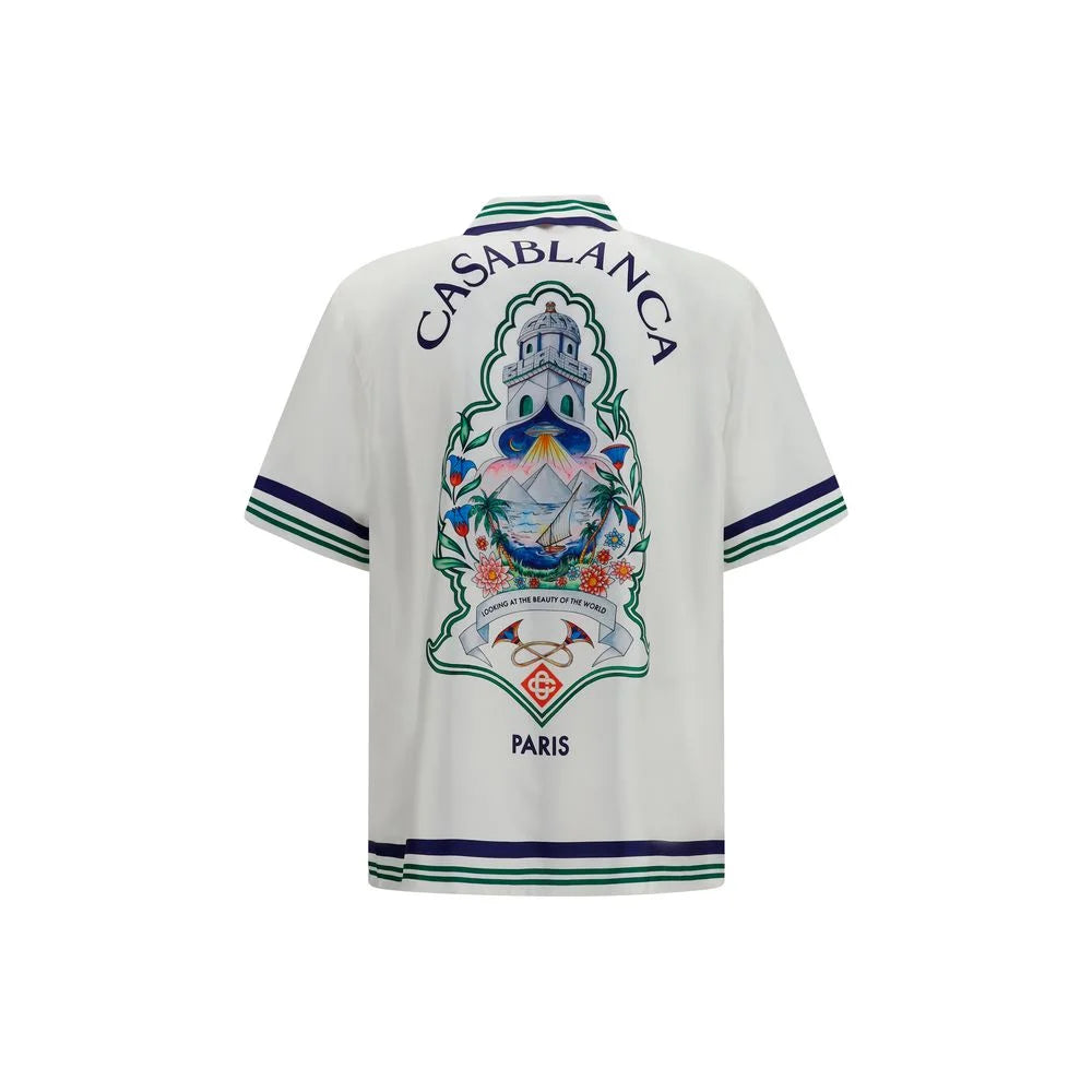 Casablanca White Silk Shortsleeve Shirt - M
