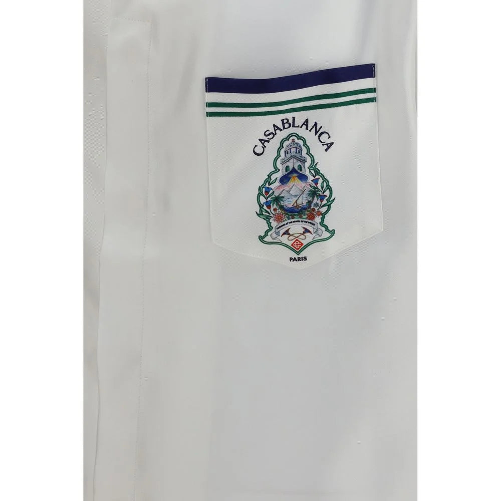 Casablanca White Silk Shortsleeve Shirt - M