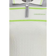 Casablanca White Viscose Polo Shirt