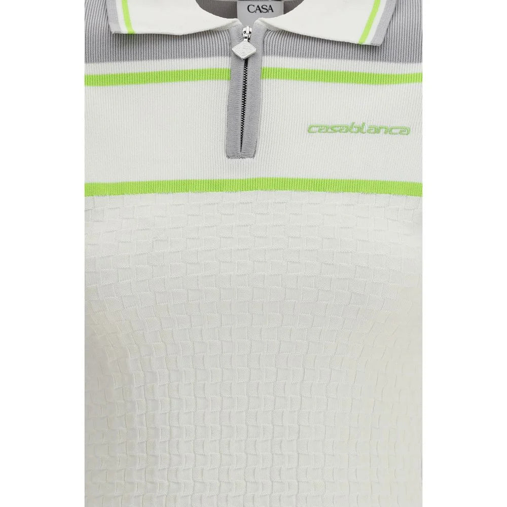 Casablanca White Viscose Polo Shirt - M