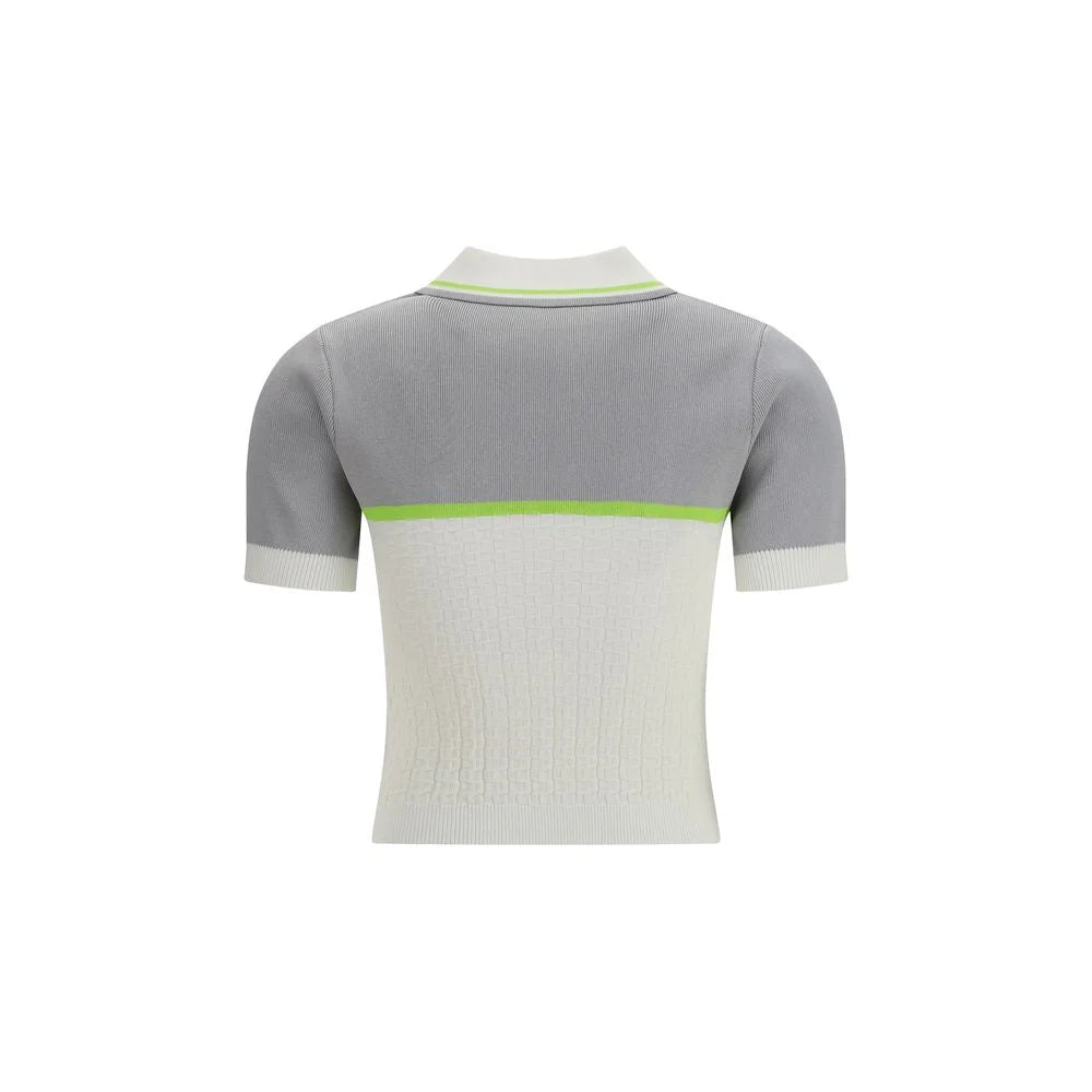 Casablanca White Viscose Polo Shirt - M