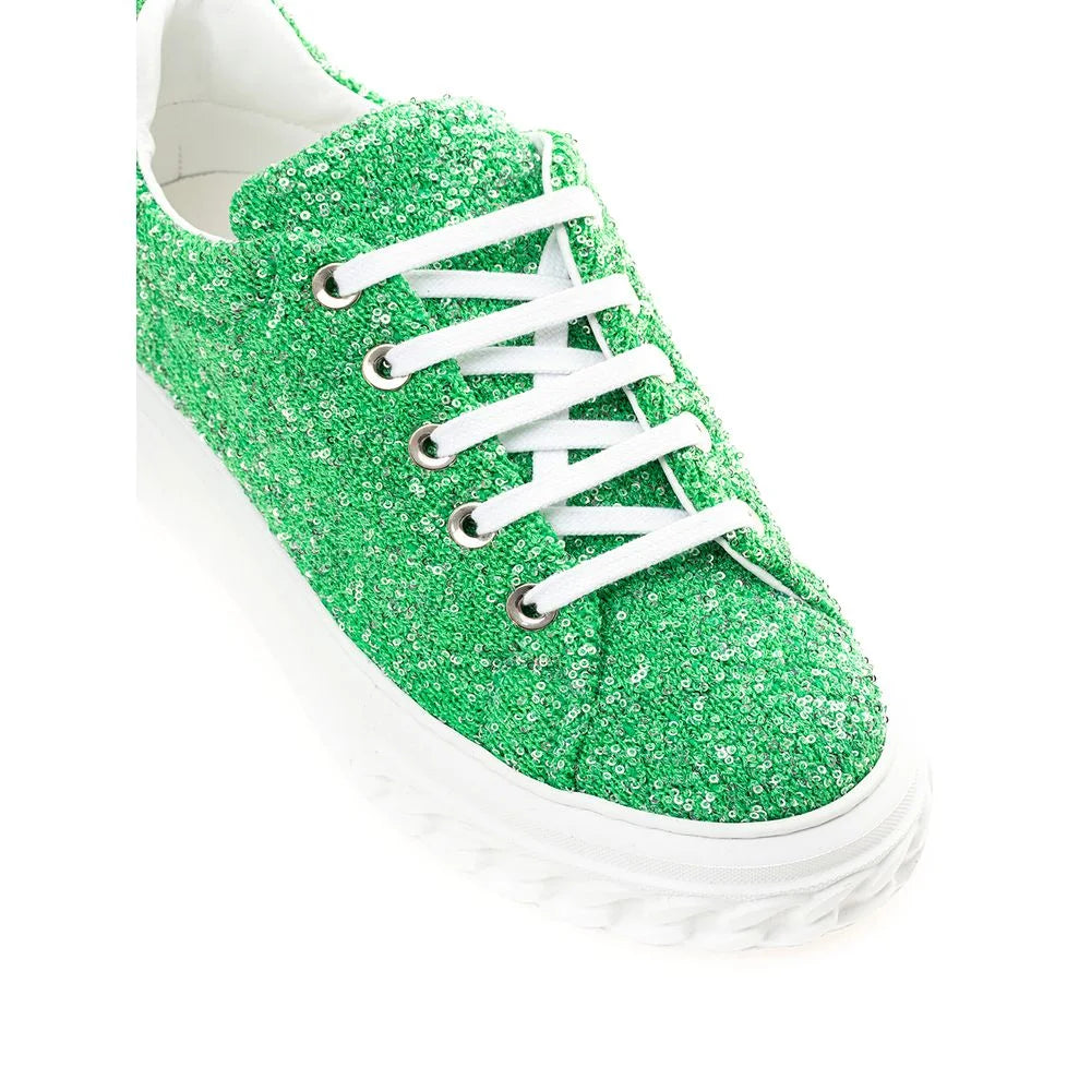 Casadei Emerald Elegance Leather Sneakers - EU41/US11