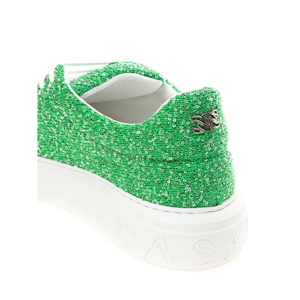 Casadei Emerald Elegance Leather Sneakers - EU41/US11 - Sneakers