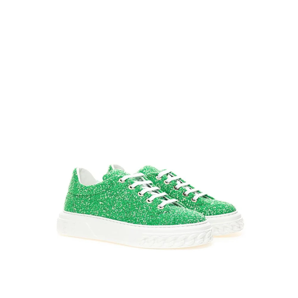 Casadei Emerald Elegance Leather Sneakers - EU41/US11