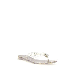 Casadei Gold Polyurethane Flat Sandals