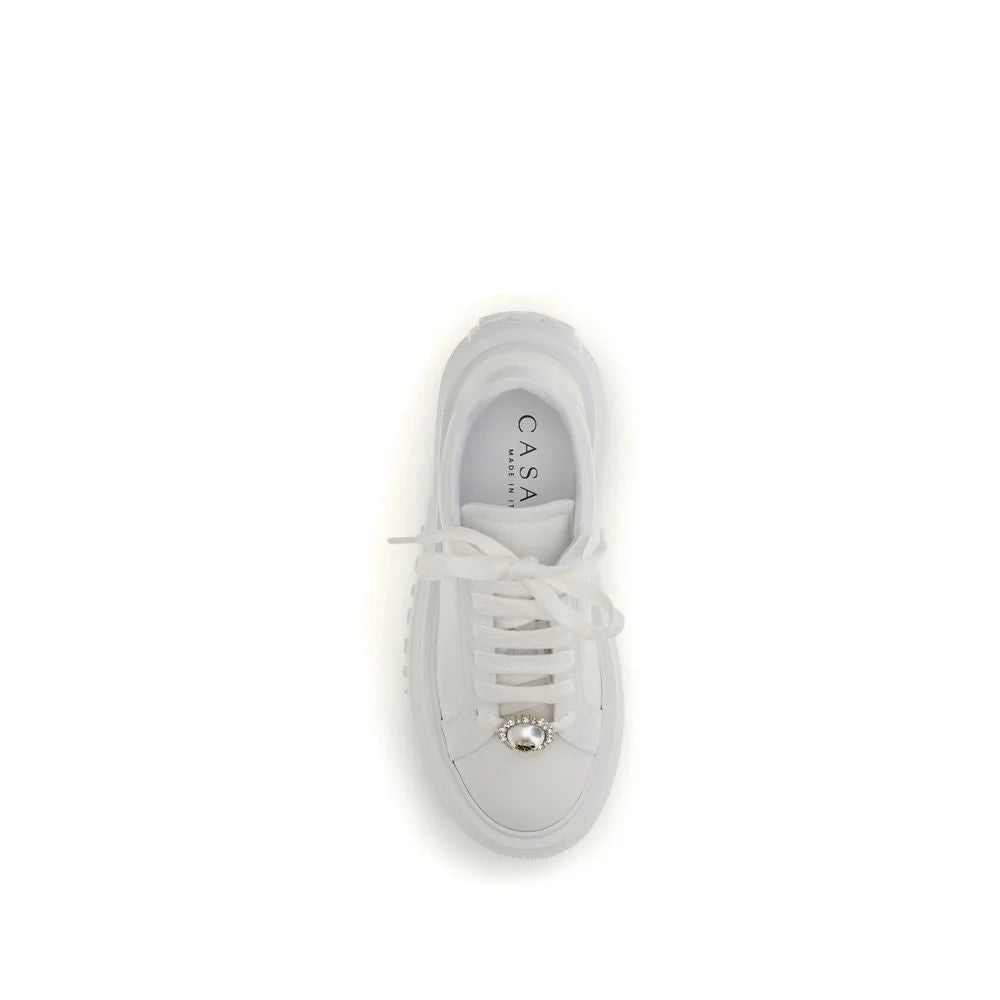 Casadei White Rubber Platform Sneakers