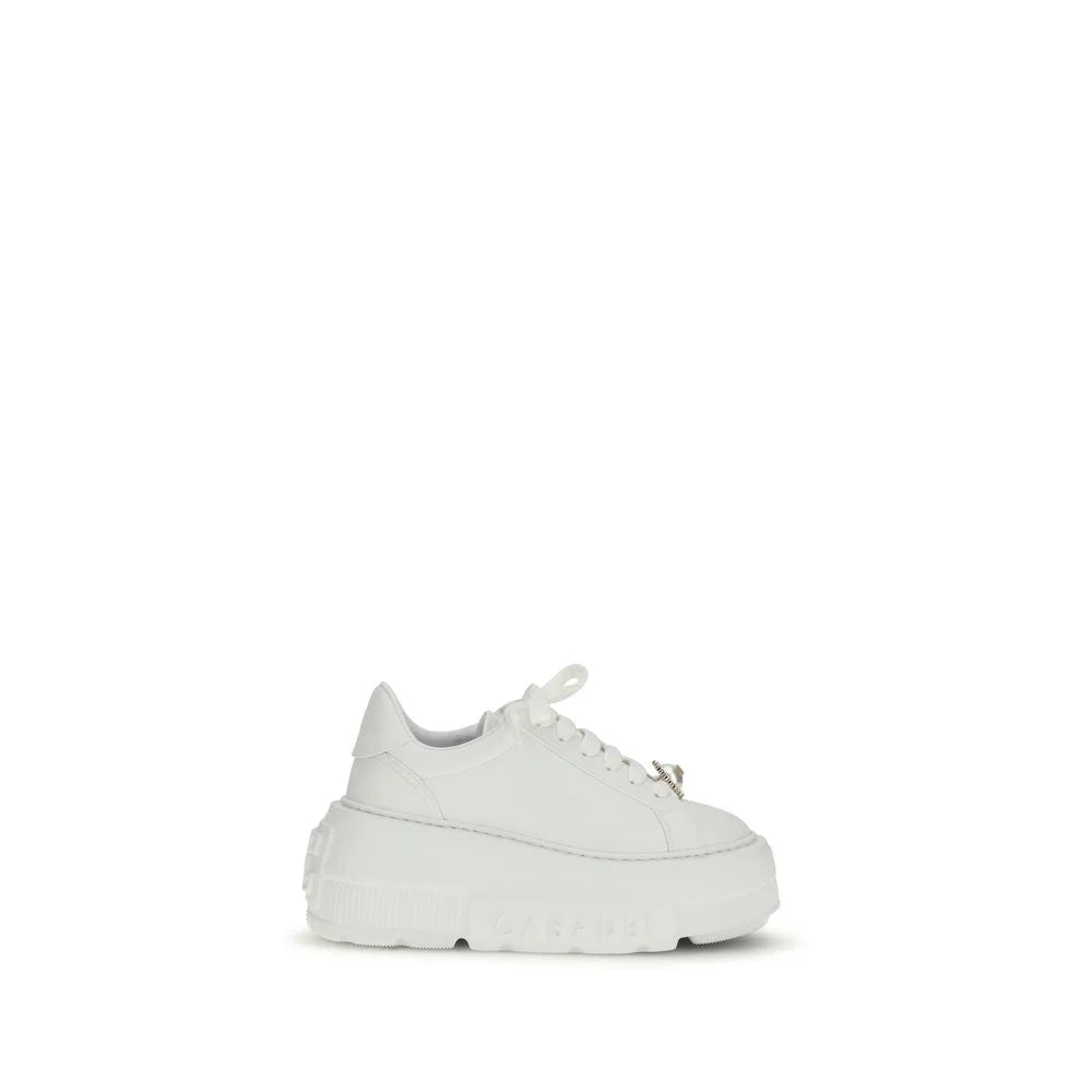 Casadei White Rubber Platform Sneakers