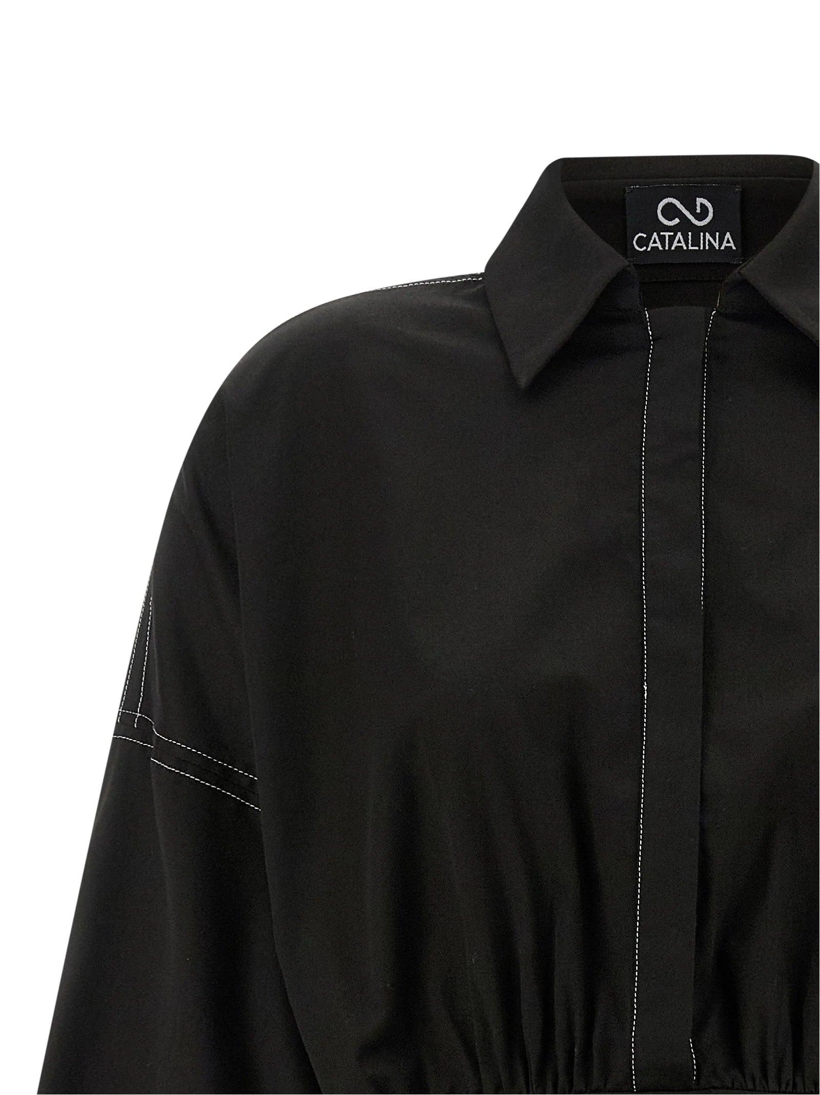 CATALINA Black Polyester Short Dress