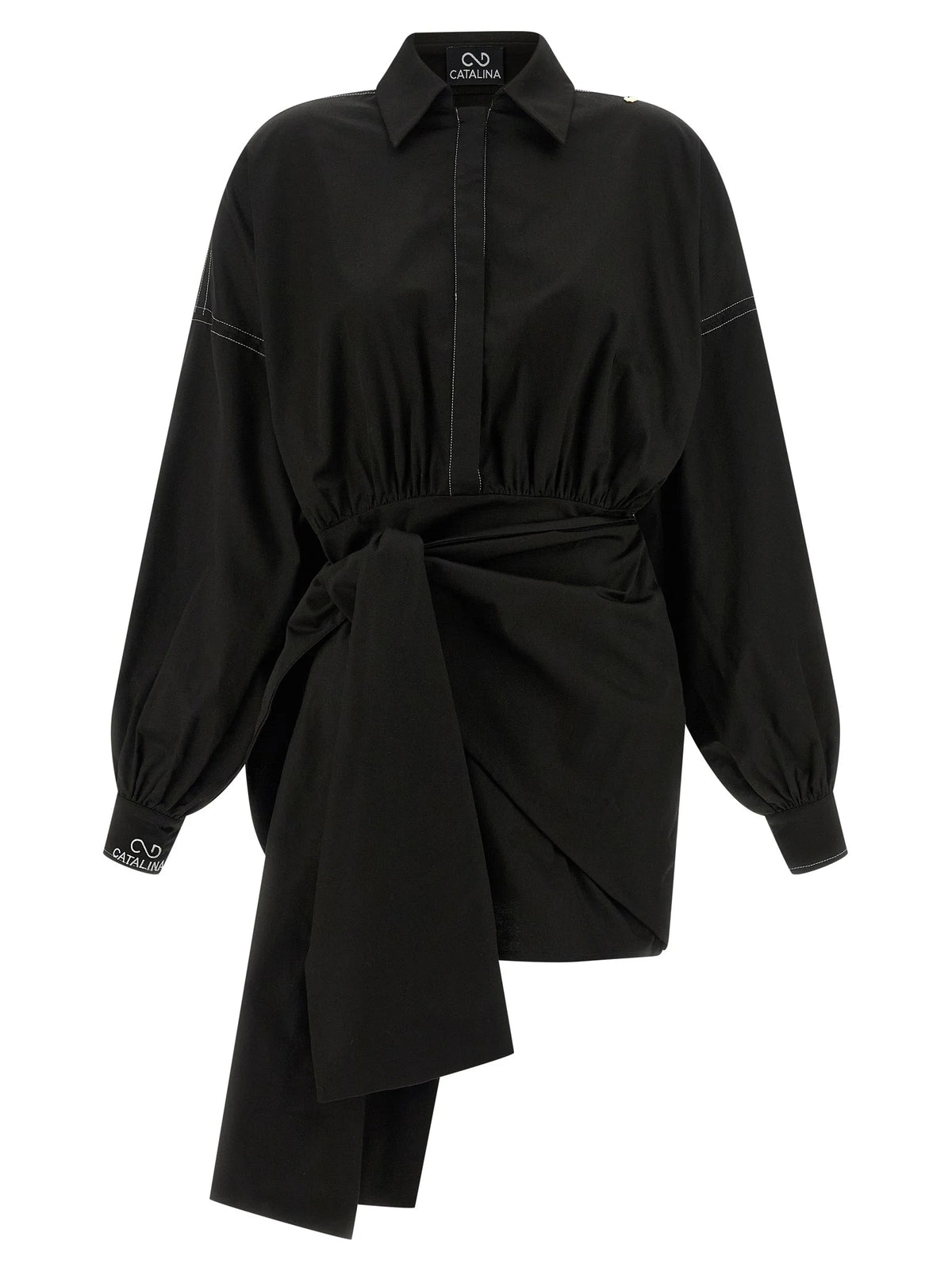 CATALINA Black Polyester Short Dress