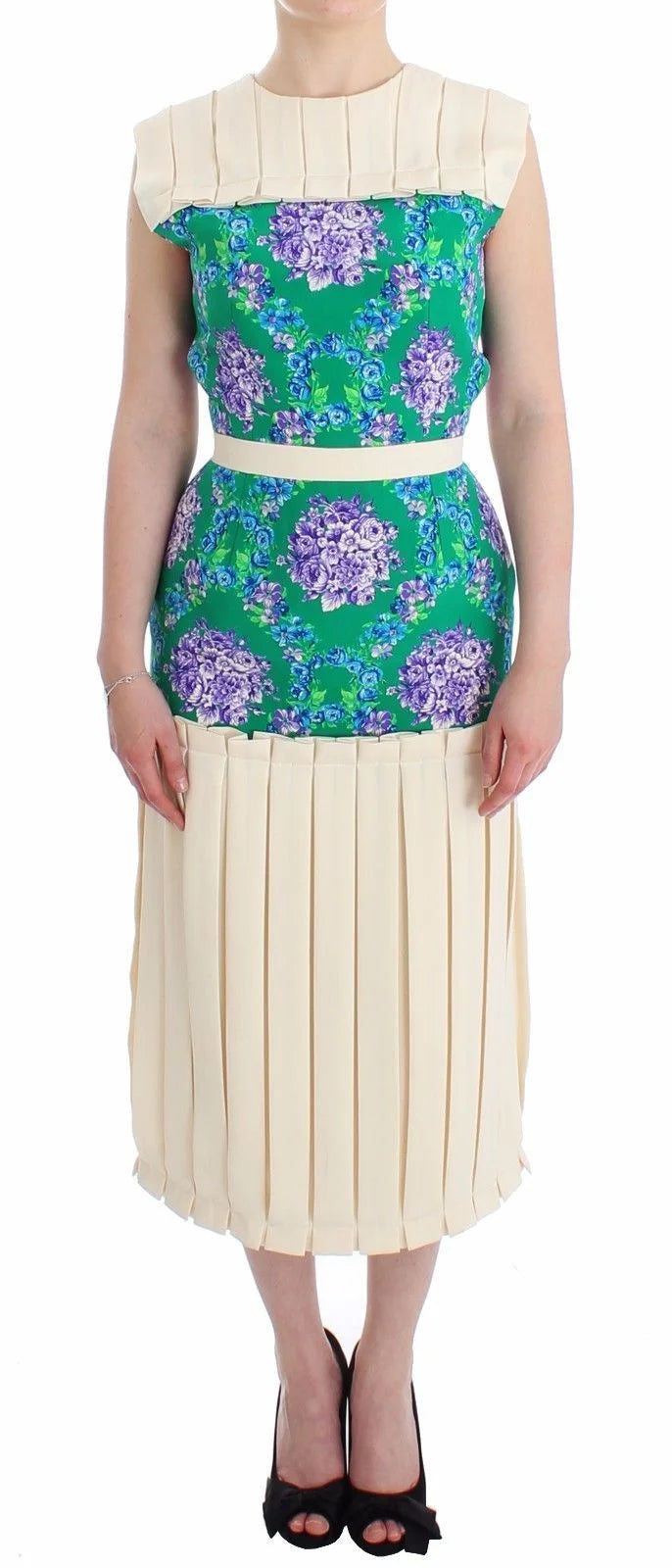 Caterina Gatta Multicolor Dress Gown Floral Sleeveless Gown - IT40|S - Dresses