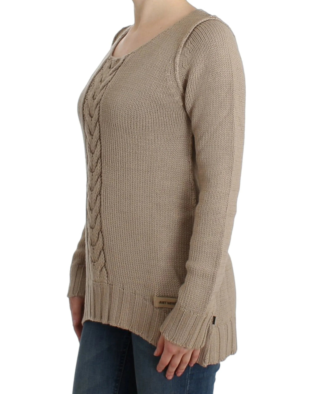 Cavalli Beige knitted wool sweater - Sweaters