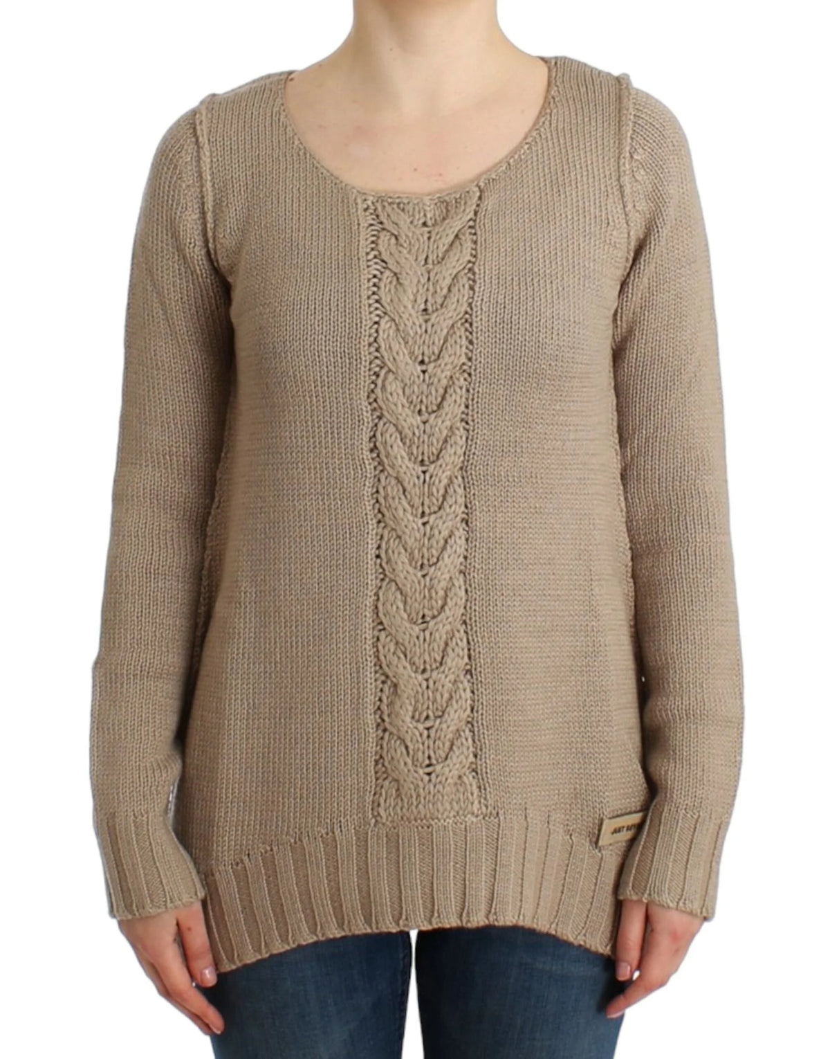 Cavalli Beige knitted wool sweater - Sweaters