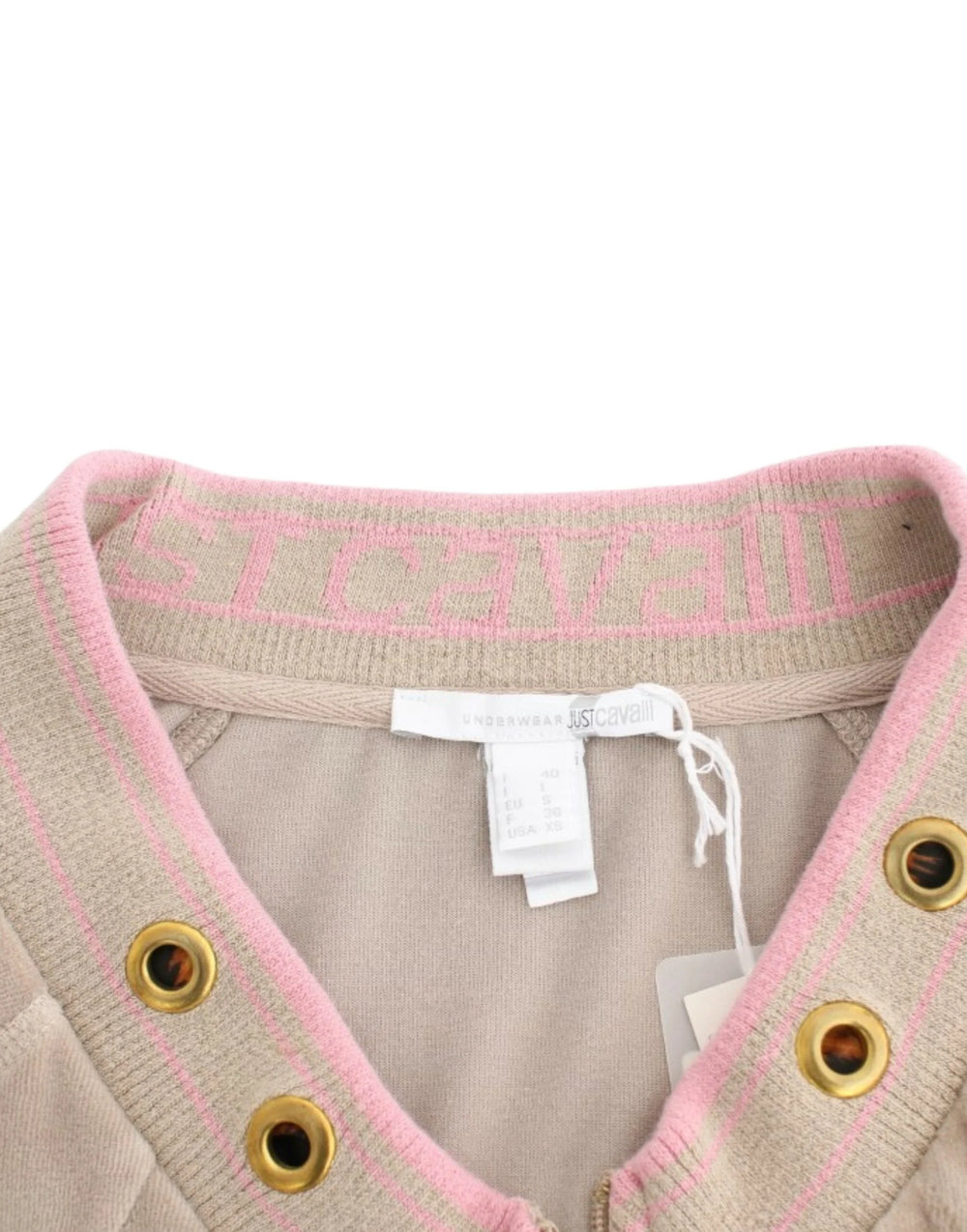 Cavalli Beige velvet zipup sweater - IT40|S - Cardigans