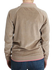 Cavalli Beige velvet zipup sweater - IT40|S - Cardigans
