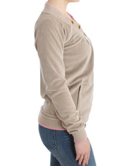 Cavalli Beige velvet zipup sweater - IT40|S - Cardigans