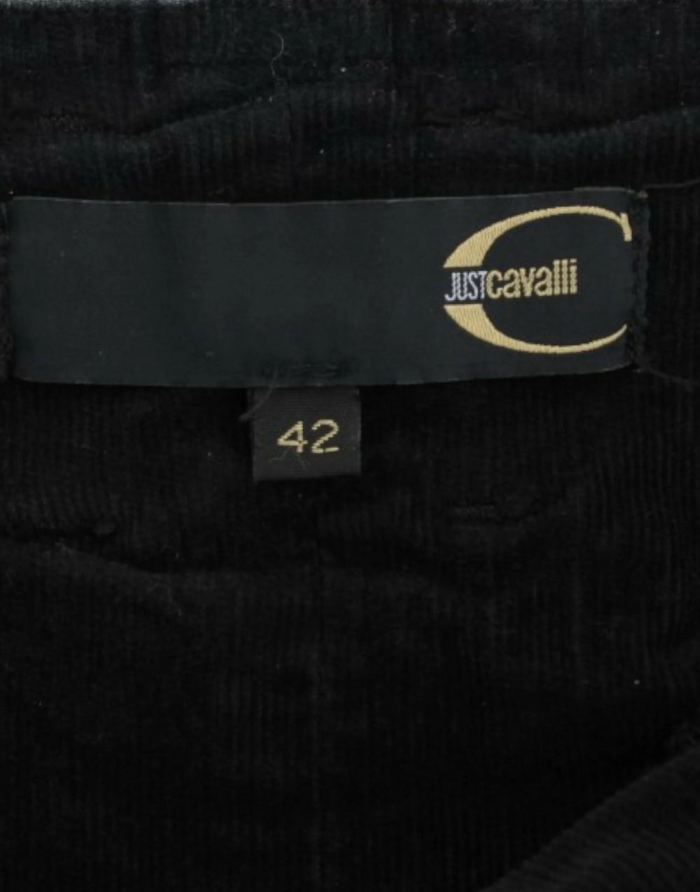 Cavalli Black Corduroy Pencil Skirt - Skirts