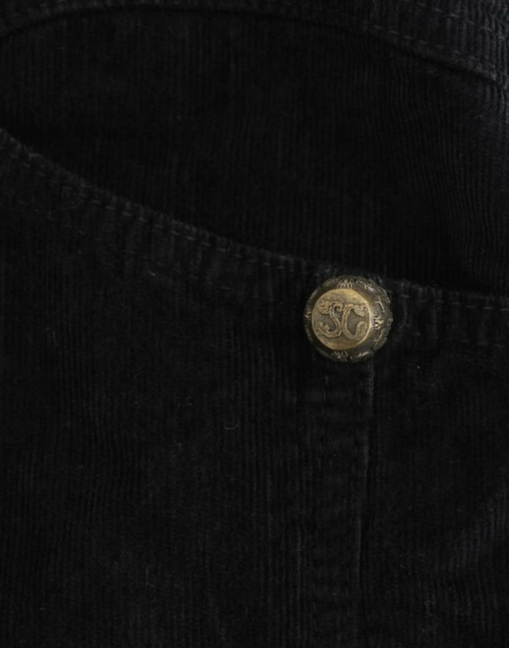 Cavalli Black Corduroy Pencil Skirt - Skirts