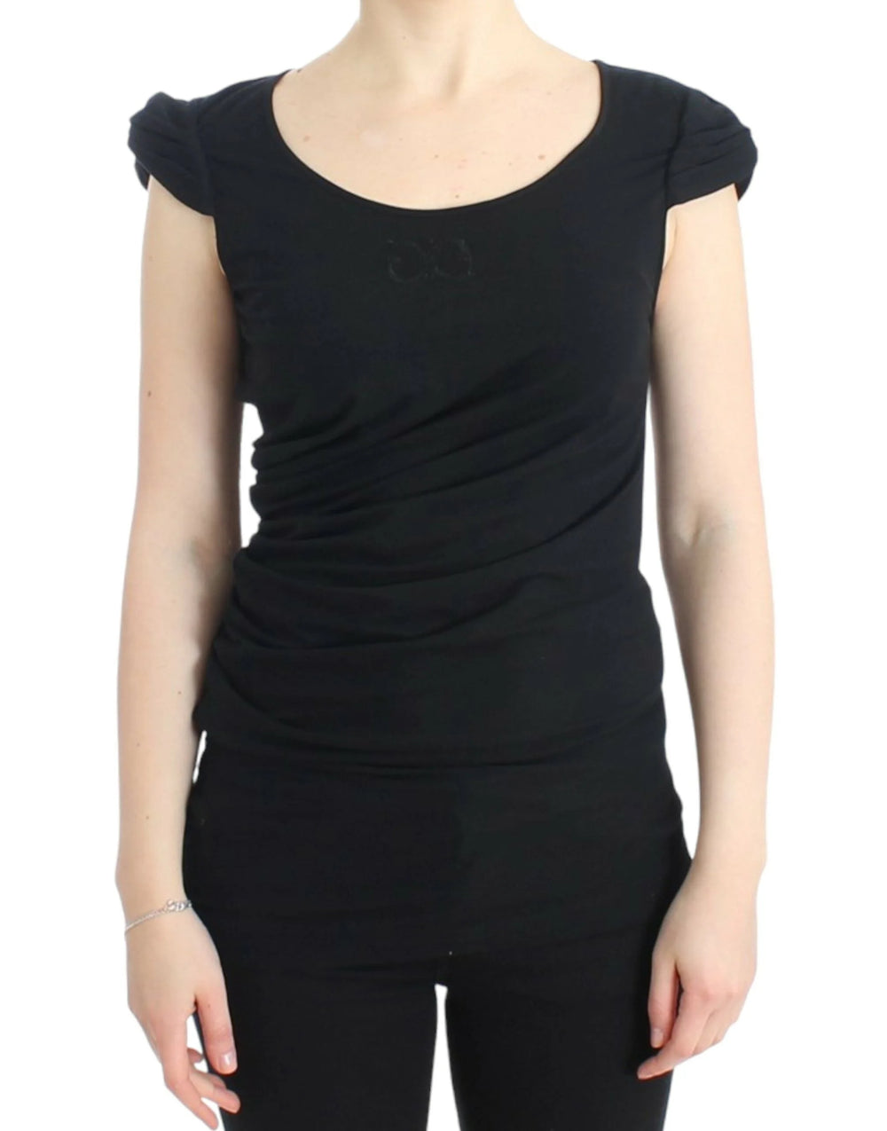 Cavalli Black Cotton Top - Tank Tops