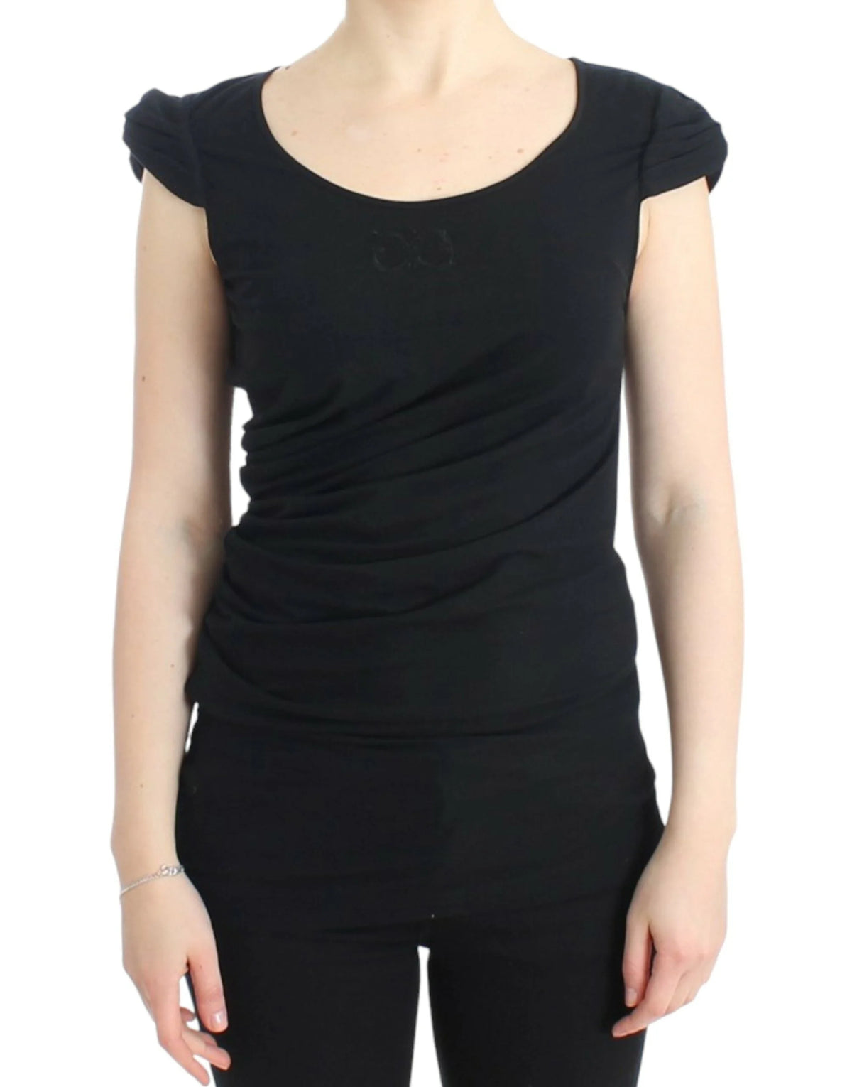 Cavalli Black Cotton Top - Tank Tops