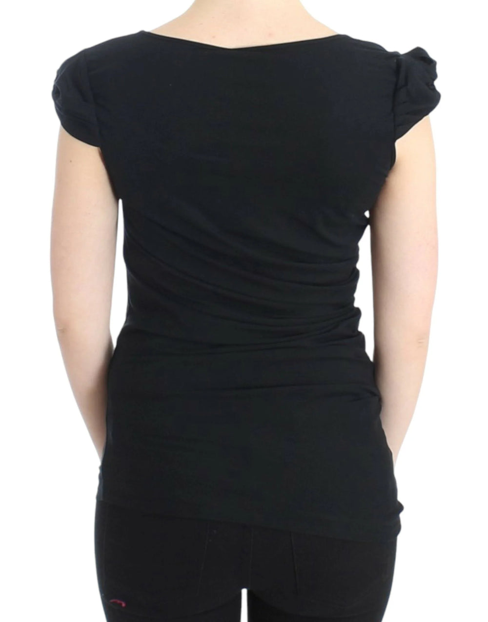 Cavalli Black Cotton Top - Tank Tops