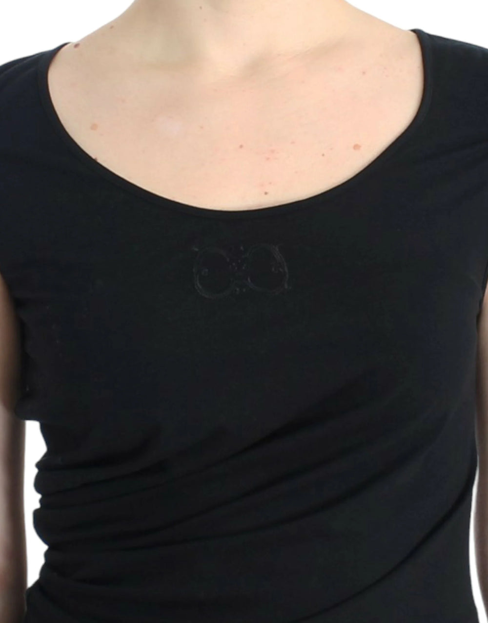 Cavalli Black Cotton Top - Tank Tops
