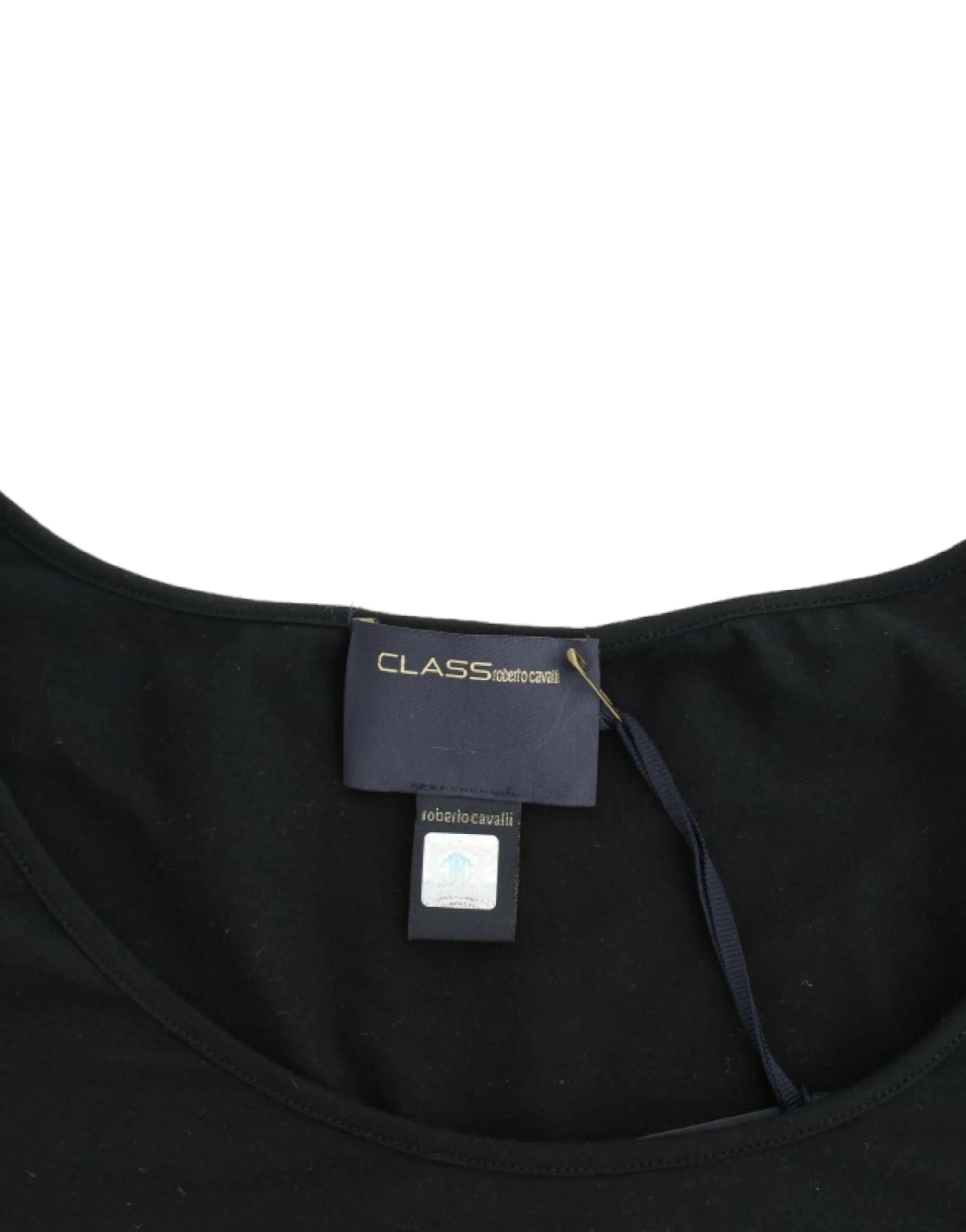 Cavalli Black Cotton Top - Tank Tops