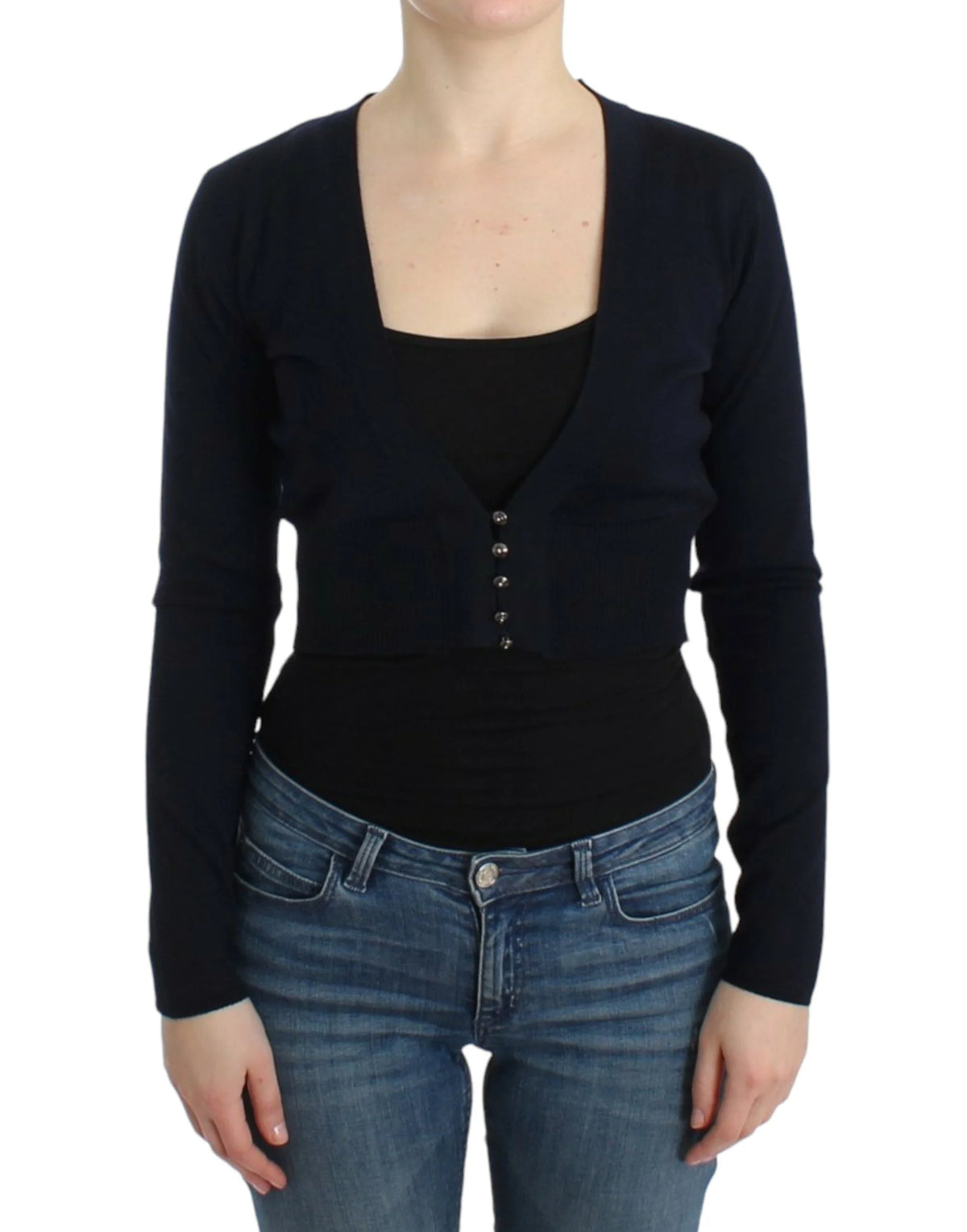 Cavalli Black cropped wool cardigan - Cardigans