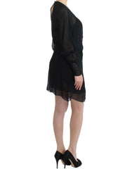 Cavalli Black long sleeve silk dress - IT40|S - Dresses