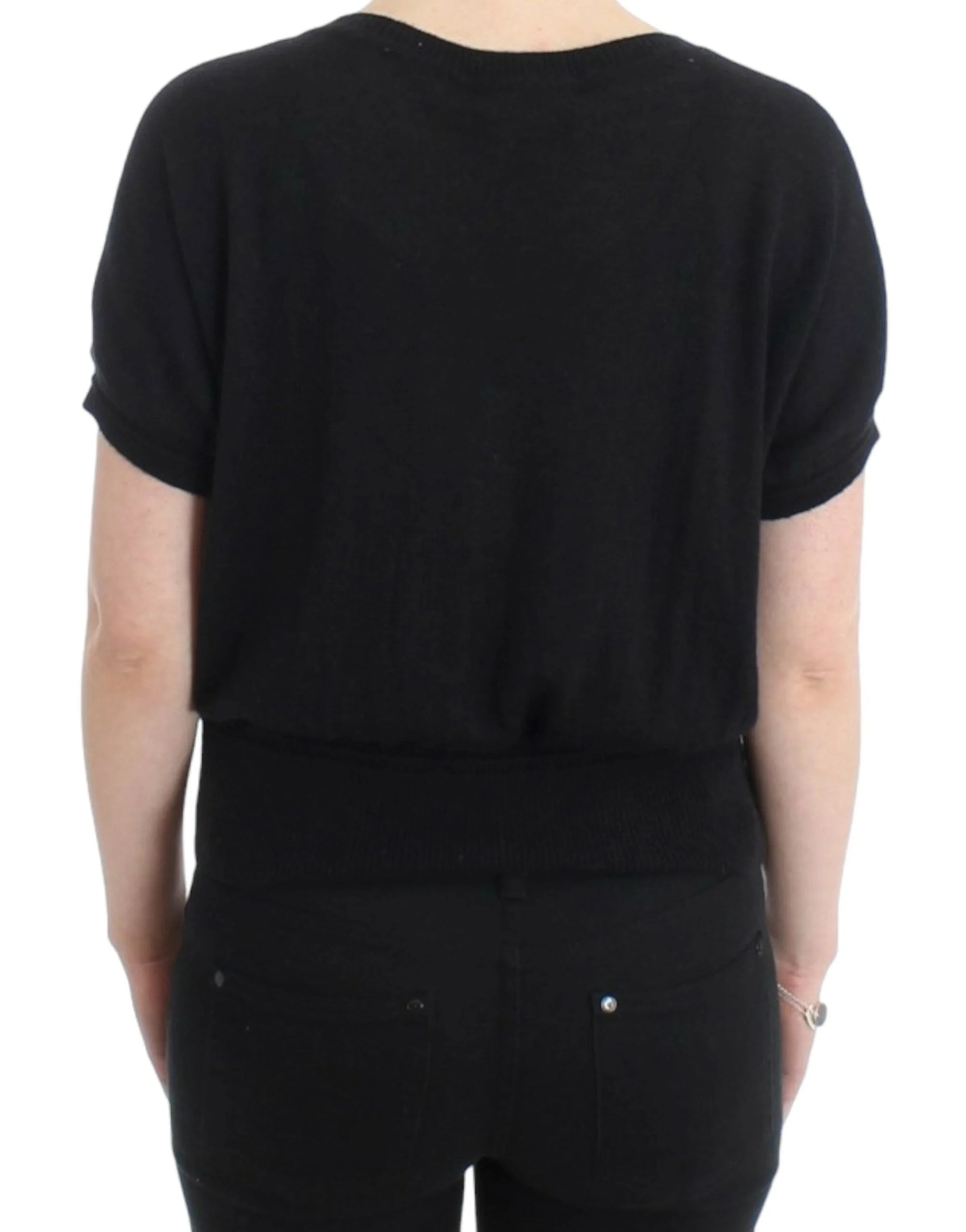Cavalli Black short sleeved jumper - IT48|XXL - Sweaters