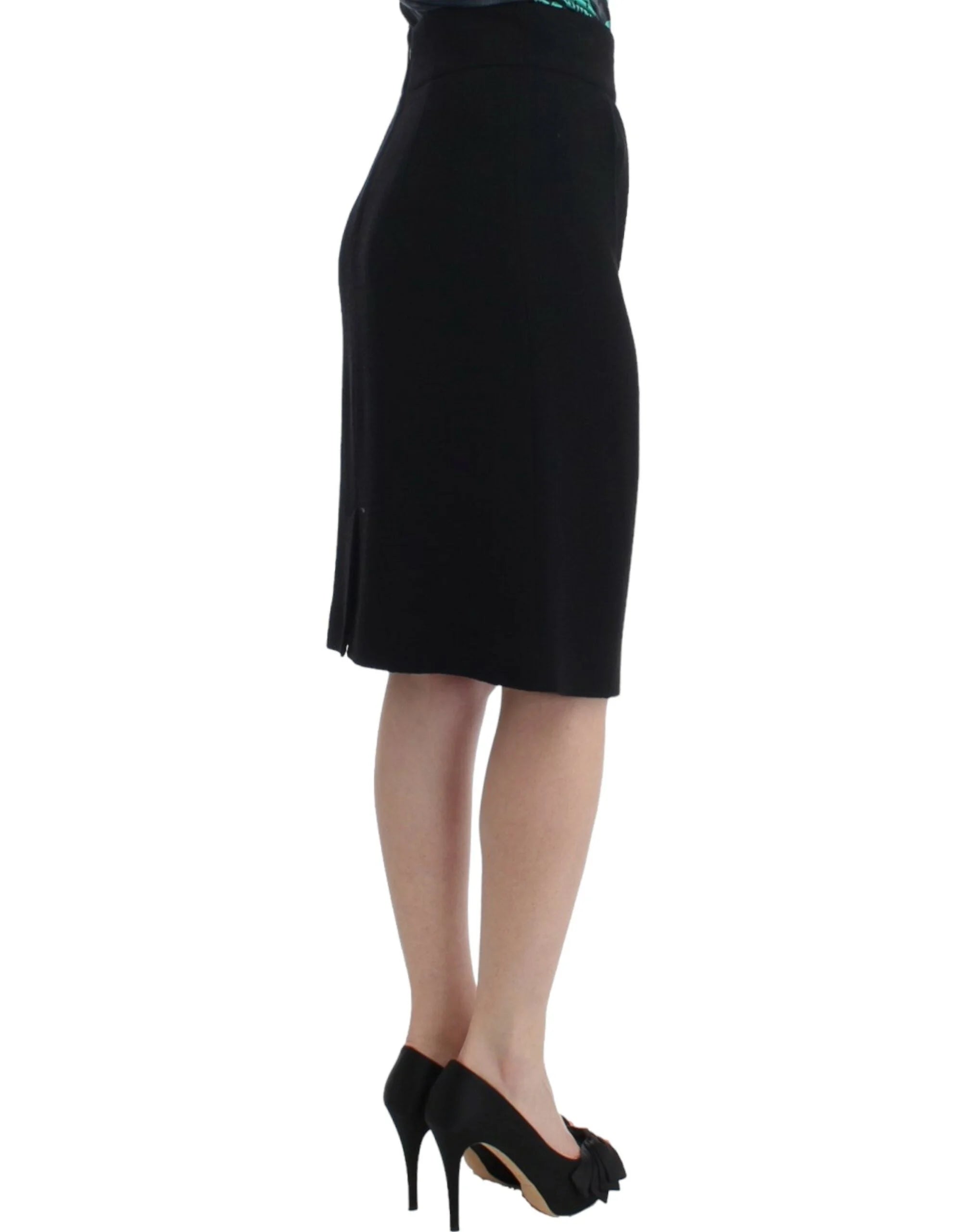 Cavalli Black wool pencil skirt - Skirts