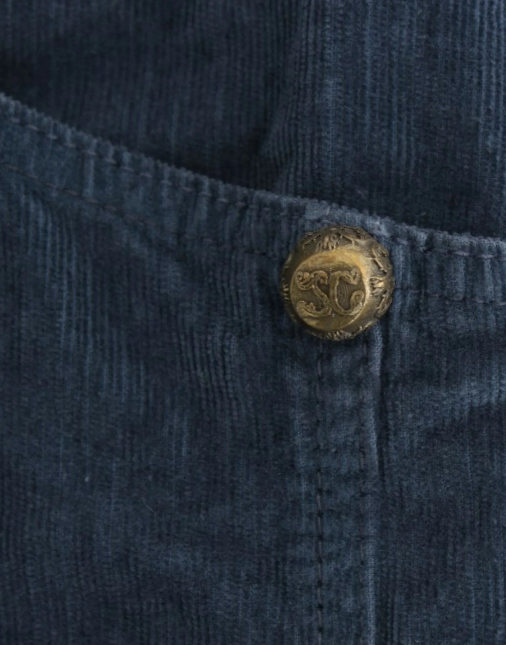 Cavalli Blue corduroy pencil skirt - Skirts